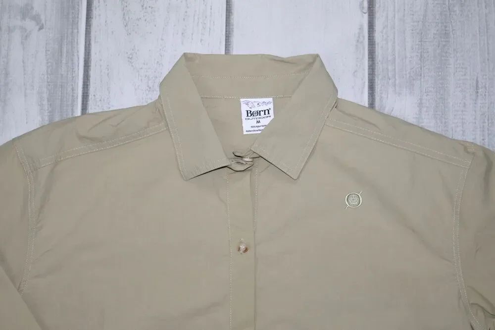 NEW Børn (Born) Outdoors Women's Button Down Shirt Olive Green 100% Nylon - Picture 4 of 10